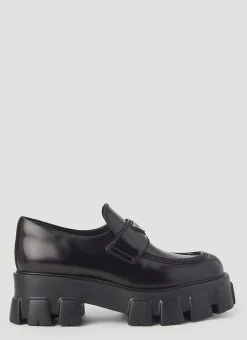 Monolith Platform Leather Loafers>Prada Outlet