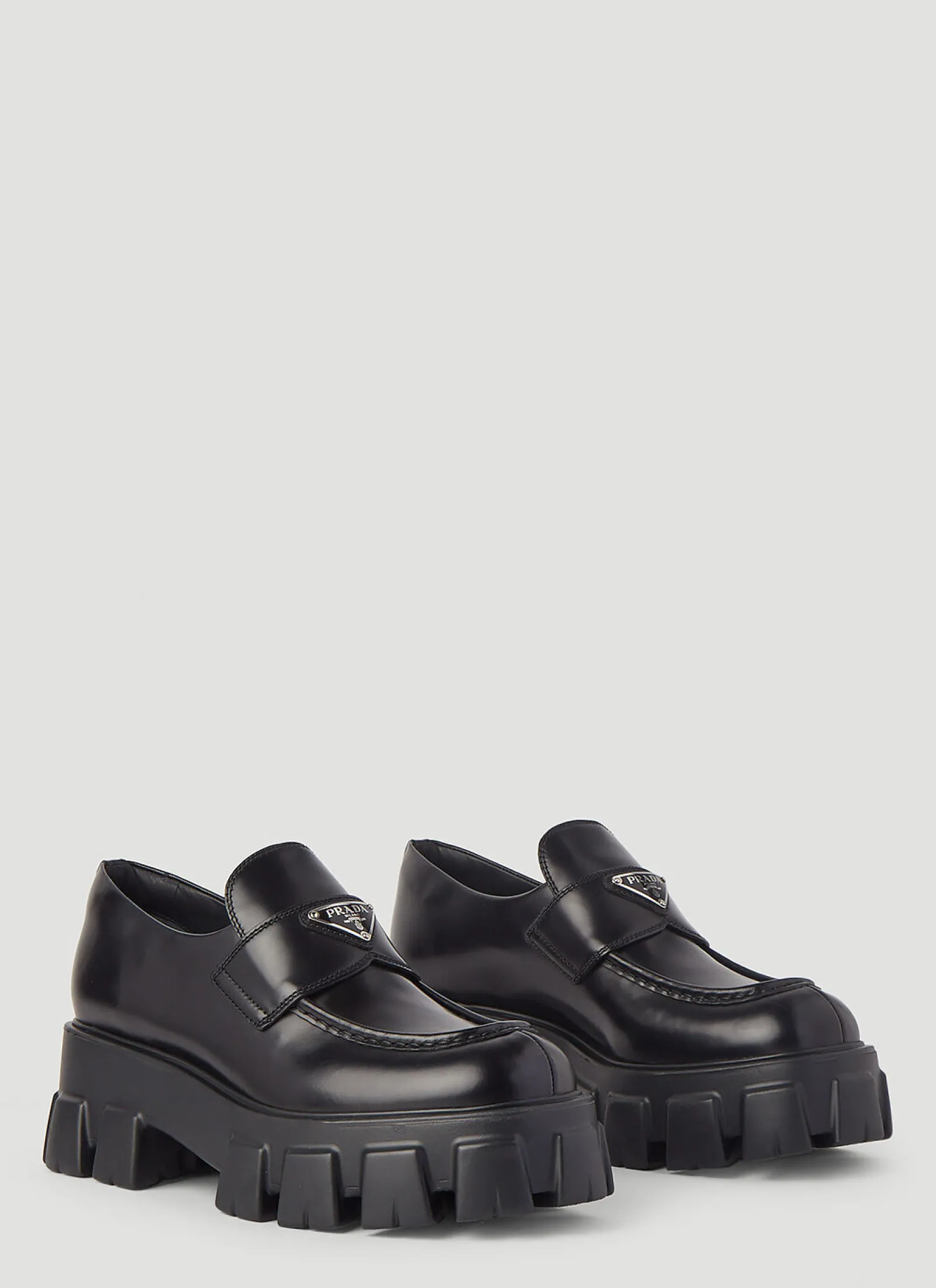 Monolith Platform Leather Loafers>Prada Outlet