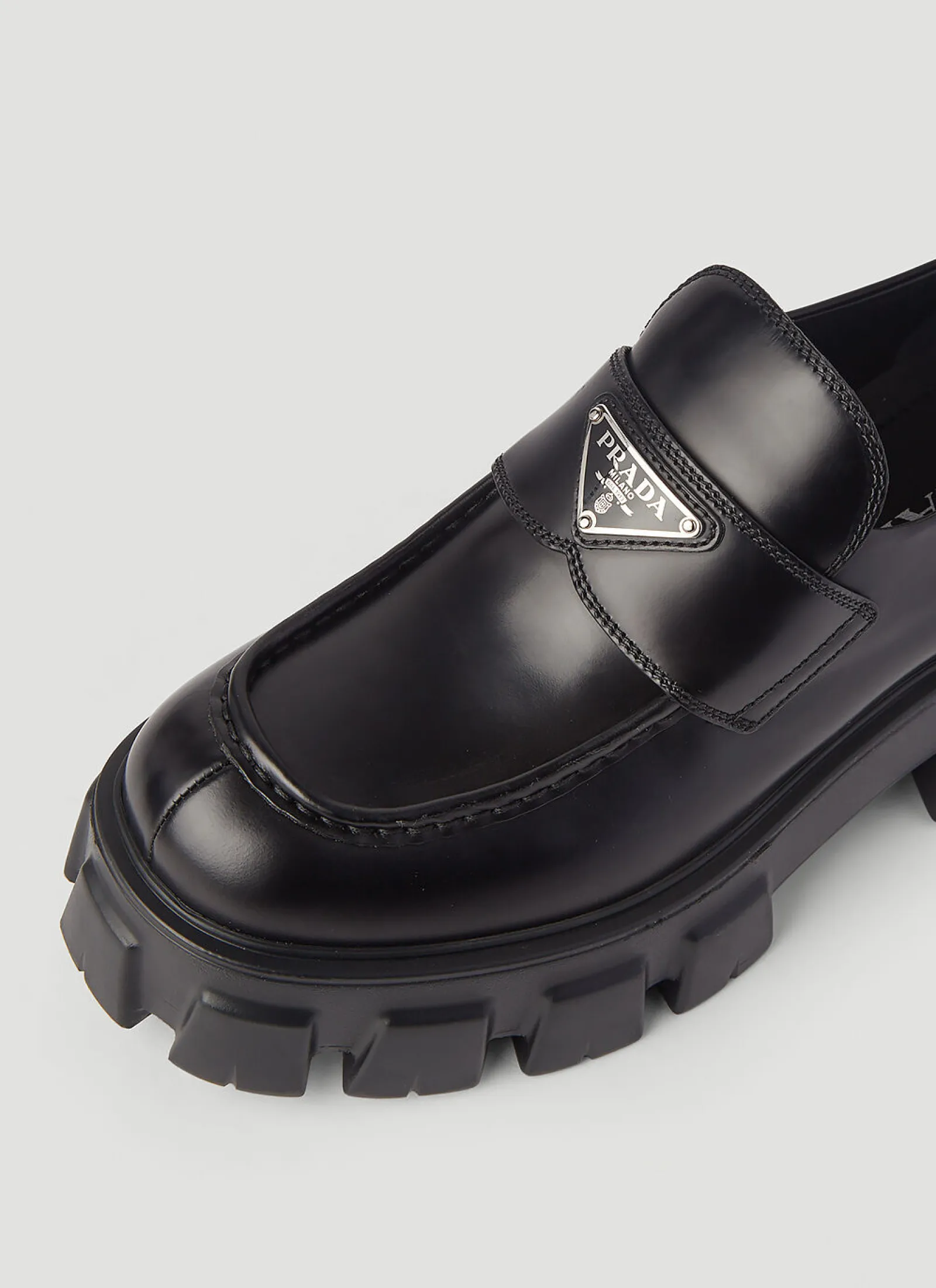 Monolith Platform Leather Loafers>Prada Outlet