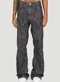 Men Kusikohc Jeans^Multi-Rivet Denim Jeans