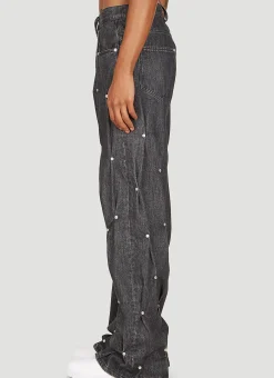 Men Kusikohc Jeans^Multi-Rivet Denim Jeans