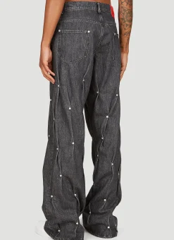 Men Kusikohc Jeans^Multi-Rivet Denim Jeans