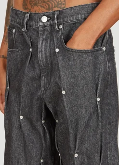 Men Kusikohc Jeans^Multi-Rivet Denim Jeans