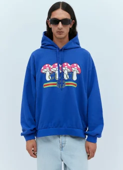 Men Gucci Sweatshirts^Mushroom Logo Hooded Sweatshirt