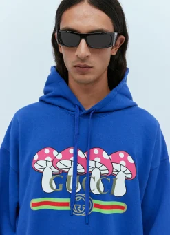 Men Gucci Sweatshirts^Mushroom Logo Hooded Sweatshirt