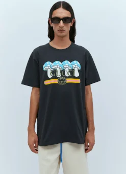Men Gucci T-Shirts^Mushroom Logo Print T-Shirt