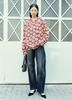 November Flower Knit Hooded Sweatshirt>Reward If Found Outlet