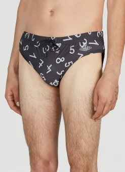 Men Vivienne Westwood Swimwear^Numerical Print Swim Briefs