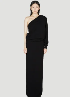 One Shoulder Draped Dress>Saint Laurent Online