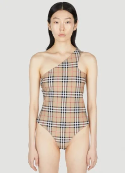 One Shoulder Swimsuit>Burberry Outlet