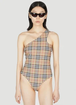 One Shoulder Swimsuit>Burberry Outlet