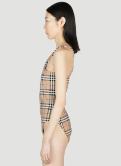 One Shoulder Swimsuit></noscript>Burberry Outlet