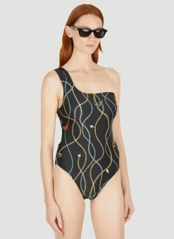 One Shoulder Swimsuit>GANNI Discount