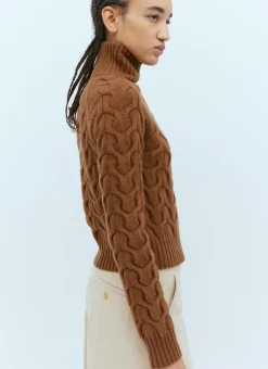 One-Sleeve Cable Knit Sweater></noscript>Max Mara Hot