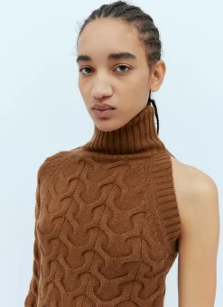 One-Sleeve Cable Knit Sweater></noscript>Max Mara Hot