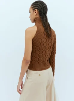 One-Sleeve Cable Knit Sweater></noscript>Max Mara Hot