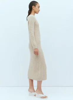 One-Sleeve Rib Maxi Dress><noscript><img width=