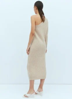 One-Sleeve Rib Maxi Dress><noscript><img width=