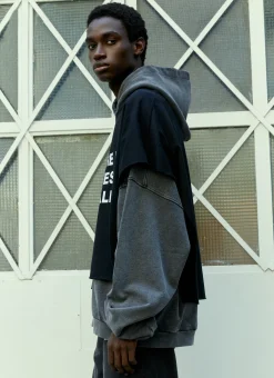 Men Liberal Youth Ministry Sweatshirts^Overlayed Half Sweatshirt