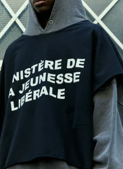 Men Liberal Youth Ministry Sweatshirts^Overlayed Half Sweatshirt