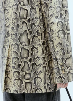 Oversized Python-Print Leather Blazer></noscript>Sportmax Sale
