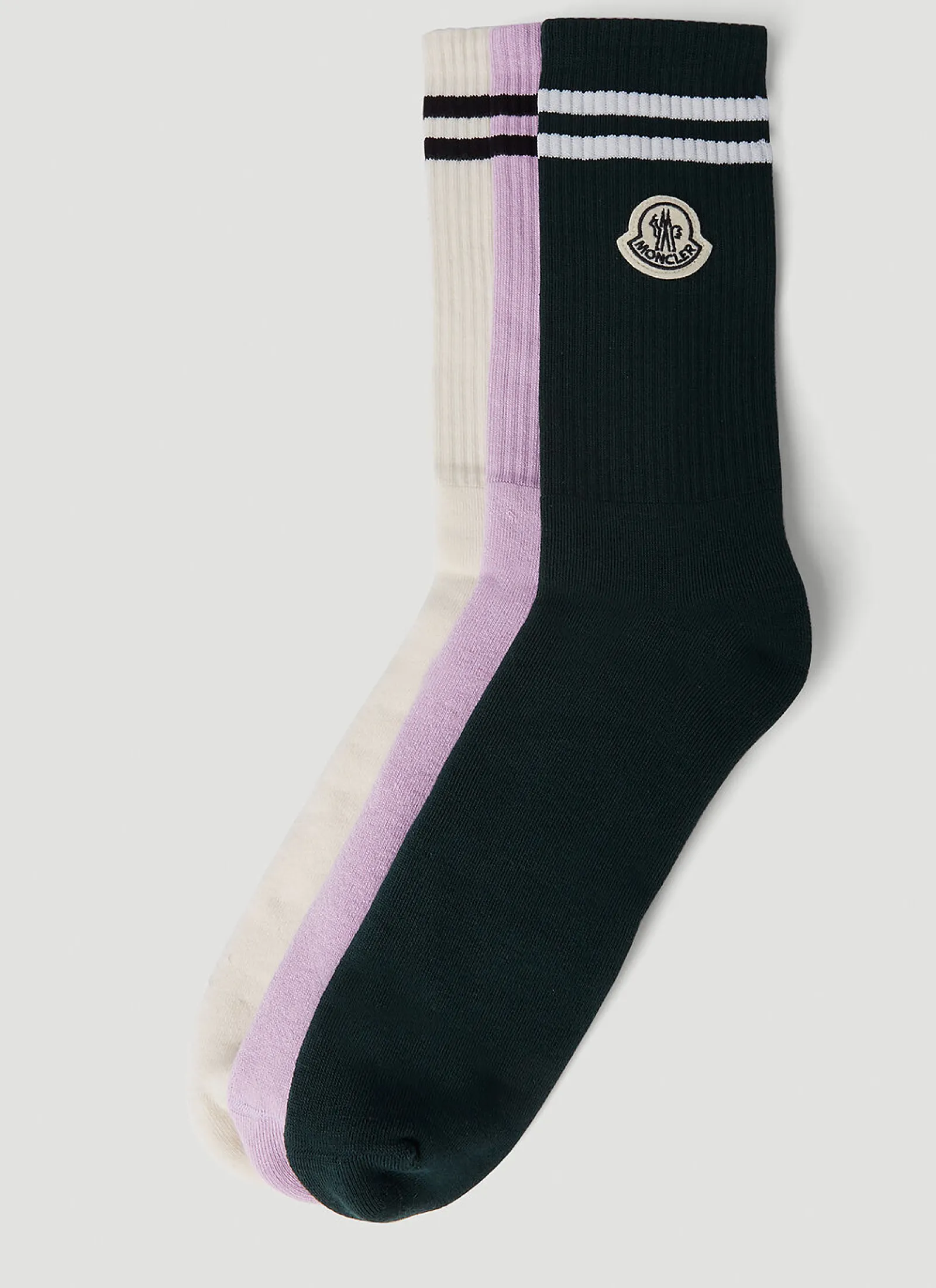 Men 7 Moncler FRGMT Hiroshi Fujiwara Socks^Pack Of Three Logo Patch Socks