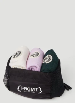 Men 7 Moncler FRGMT Hiroshi Fujiwara Socks^Pack Of Three Logo Patch Socks