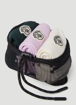 Men 7 Moncler FRGMT Hiroshi Fujiwara Socks^Pack Of Three Logo Patch Socks