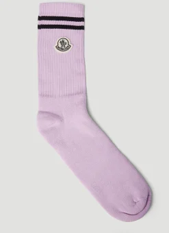 Men 7 Moncler FRGMT Hiroshi Fujiwara Socks^Pack Of Three Logo Patch Socks