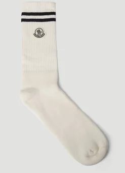 Men 7 Moncler FRGMT Hiroshi Fujiwara Socks^Pack Of Three Logo Patch Socks