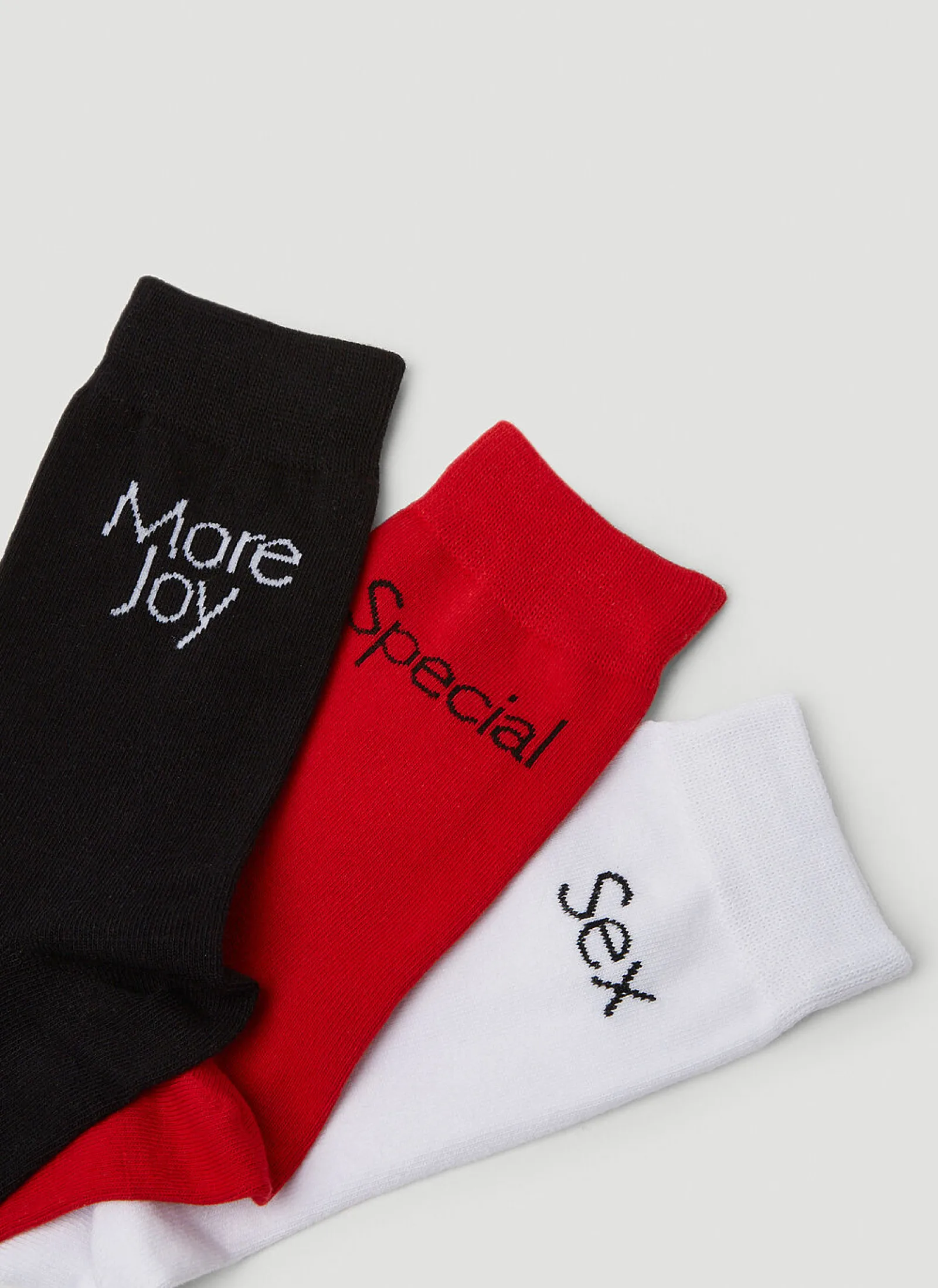 Men More Joy Socks^Pack Of Three Slogan Socks