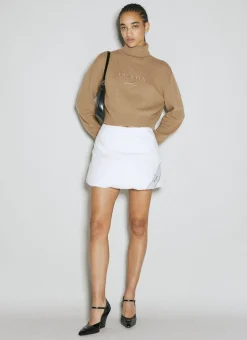 Padded Logo Patch Mini Skirt>Prada Clearance