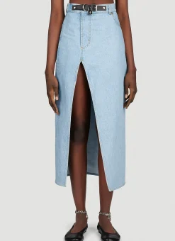 Padlock Strap Long Slit Denim Skirt>JW Anderson New