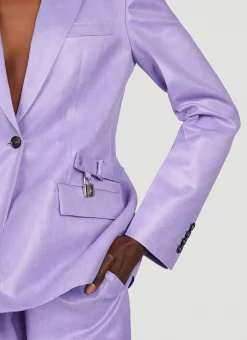 Padlock Strap Suit Single Breasted Blazer><noscript><img width=