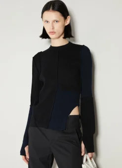 Panel Knit Sweater><noscript><img width=