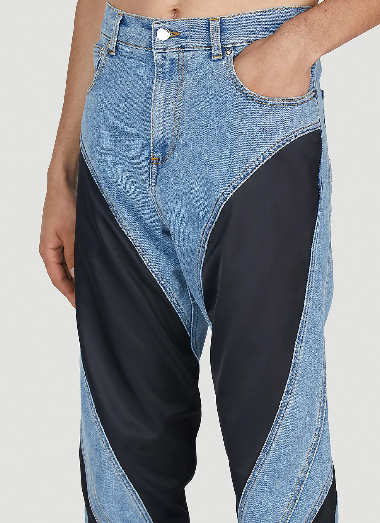Men Mugler Jeans^Panelled Jeans