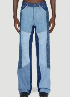 Men Marine Serre Jeans^Panelled Jeans
