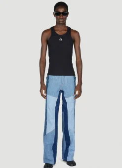 Men Marine Serre Jeans^Panelled Jeans