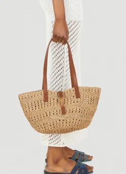 Panier Raffia Tote Bag>Saint Laurent