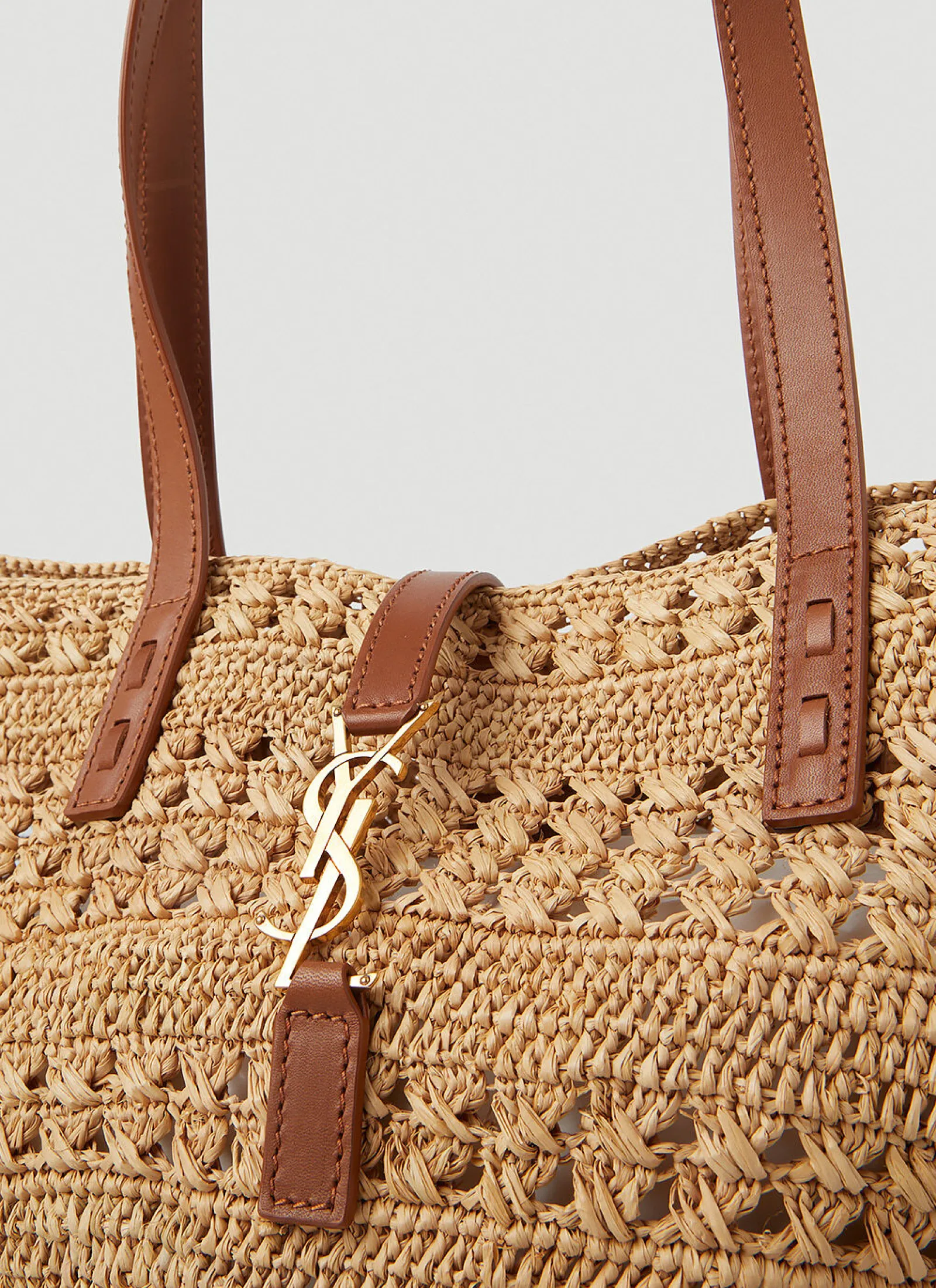 Panier Raffia Tote Bag>Saint Laurent