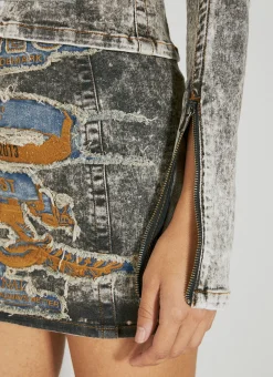 Paris' Best Patch Denim Jacket><noscript><img width=