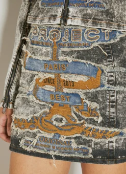 Paris' Best Patch Denim Mini Skirt></noscript>Y/Project New