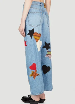 Patchwork Cropped Jeans><noscript><img width=