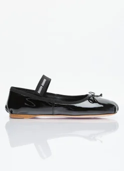Patent Leather Ballerina Flats>Miu Miu New
