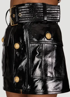 Patent Leather Mini Skirt></noscript>Balmain Hot