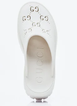 Perforated G Platform Slipper Shoes></noscript>Gucci