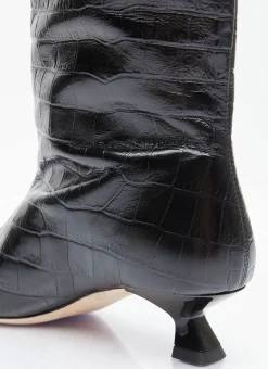 Pillar Snake-Embossed Leather Boots>Rejina Pyo Best