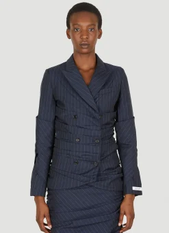 Pinstripe Ruched Blazer>Lourdes Hot