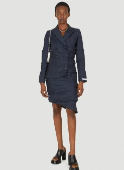 Pinstripe Ruched Blazer>Lourdes Hot