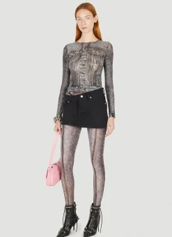 P-Koll F2 Denim Effect Leggings>Diesel Hot